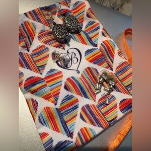 FOR LAURA 🌺🌸💐Brighton Earrings with Colorful Heart Pouch